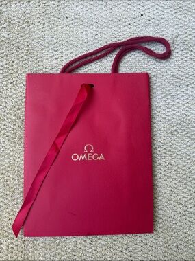 Omega Red Gift Tote with Gold Logo